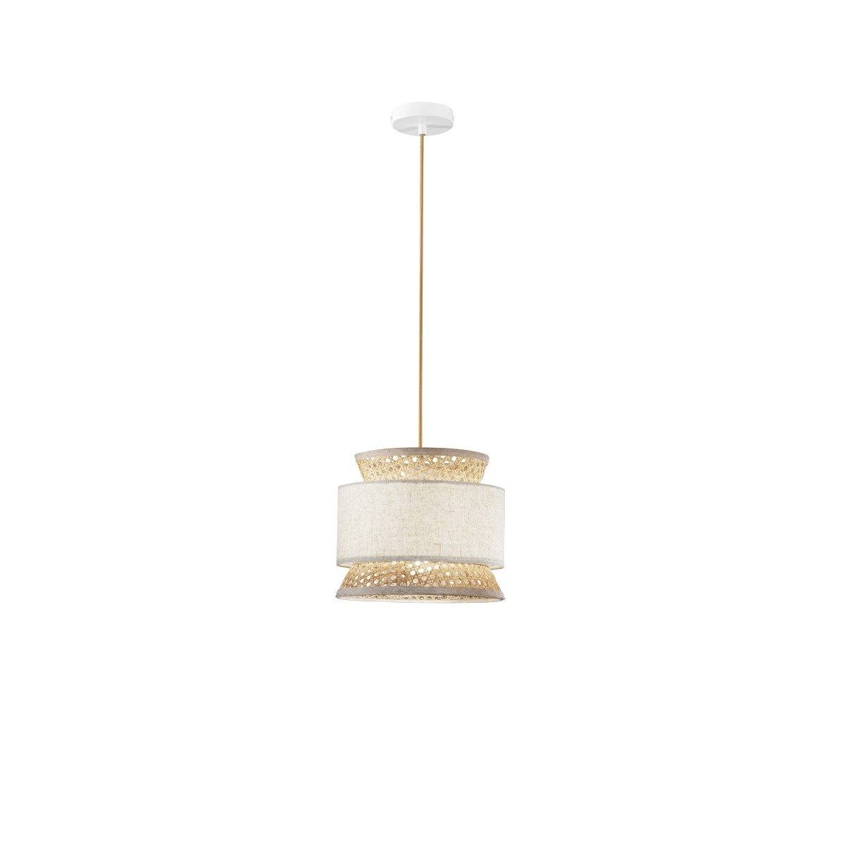 Suspension en rotin E27 | Mondialshop