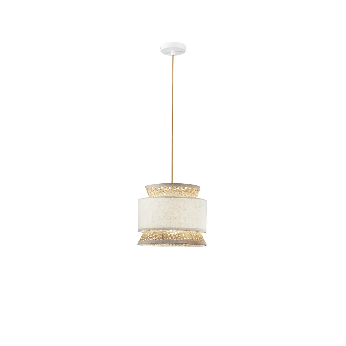 Suspension en rotin E27 | Mondialshop