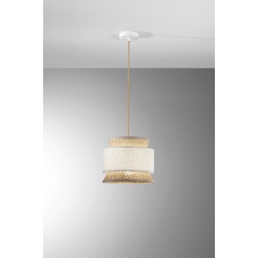 Suspension en rotin E27 | Mondialshop