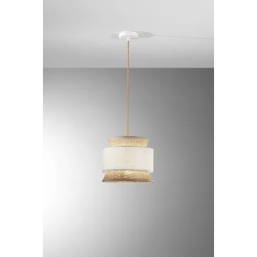Suspension en rotin E27 | Mondialshop