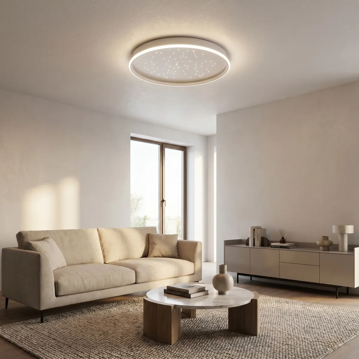 Moderne 50-W-LED-Deckenleuchte in Weiß | Mondialshop