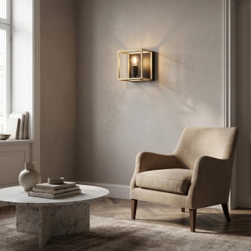 Vintage-Applikation in Schwarz und Gold, Modell E27 | Mondialshop