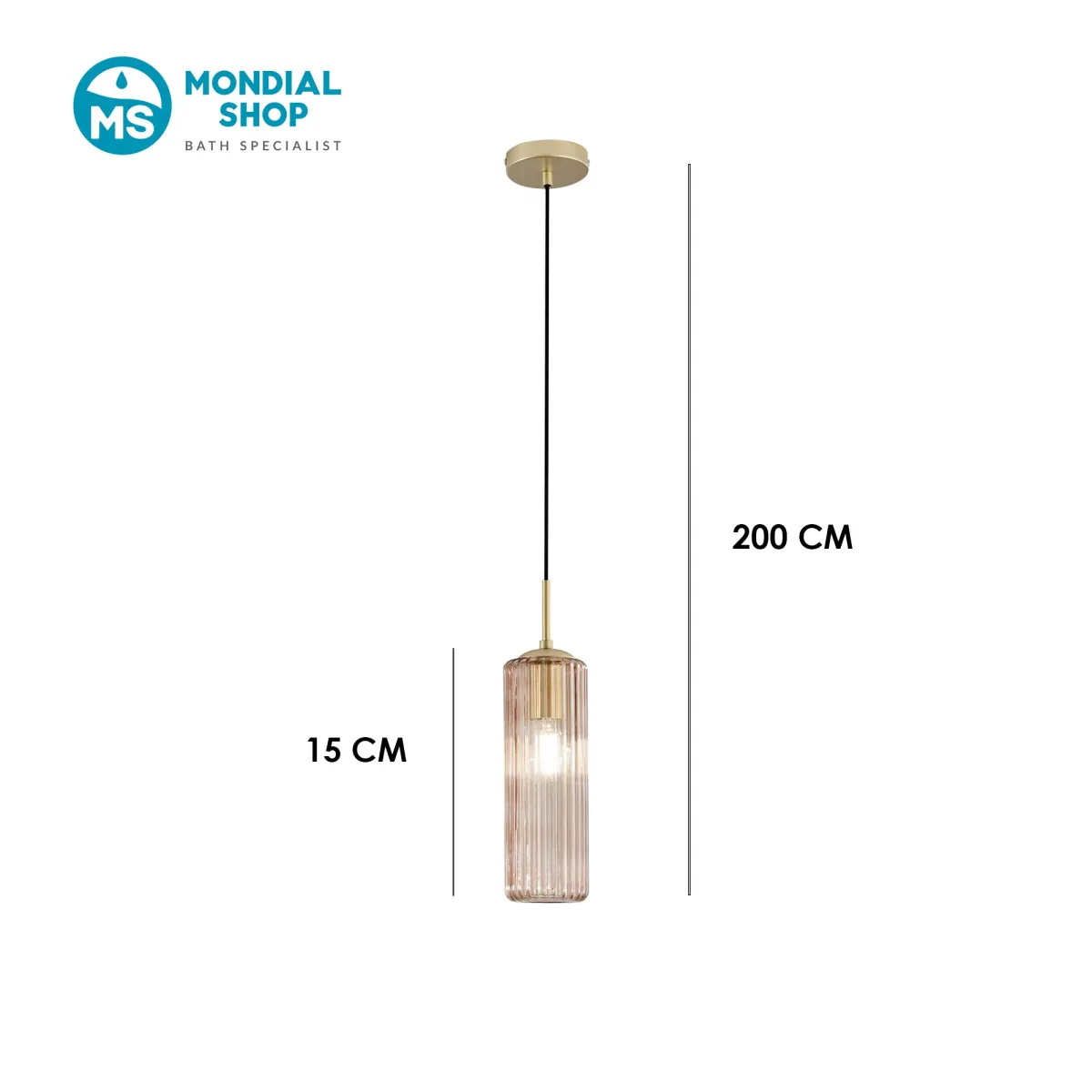 Suspension moderne en verre (E27) | Mondialshop