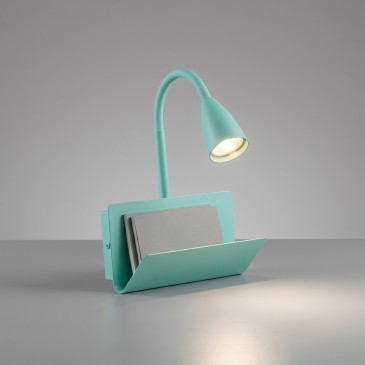 lampada led con attacco USB e portalibri verde