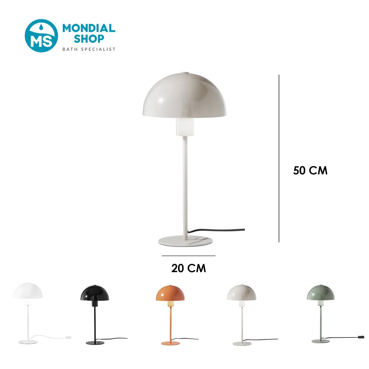 Lampe moderne E27 en métal | Mondialshop