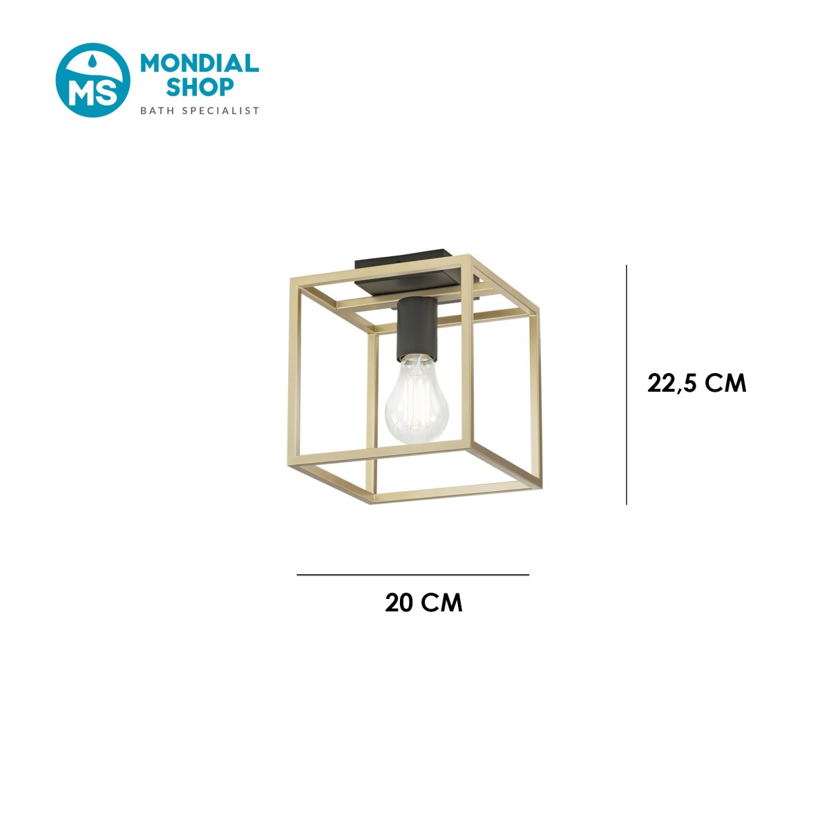 Plafonnier moderne noir et or E27 | Mondialshop