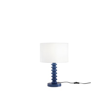Lampada da Tavolo Velluto Bianco e Metallo | Mondialshop