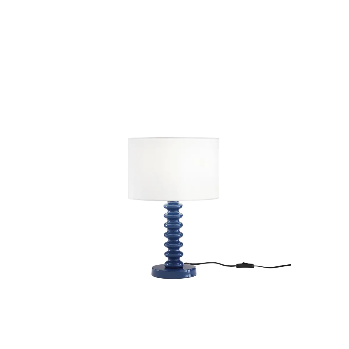 Lampe de table en velours blanc et métal | Mondialshop