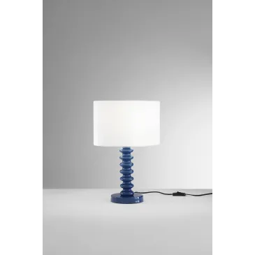 Lampada da Tavolo Velluto Bianco e Metallo | Mondialshop