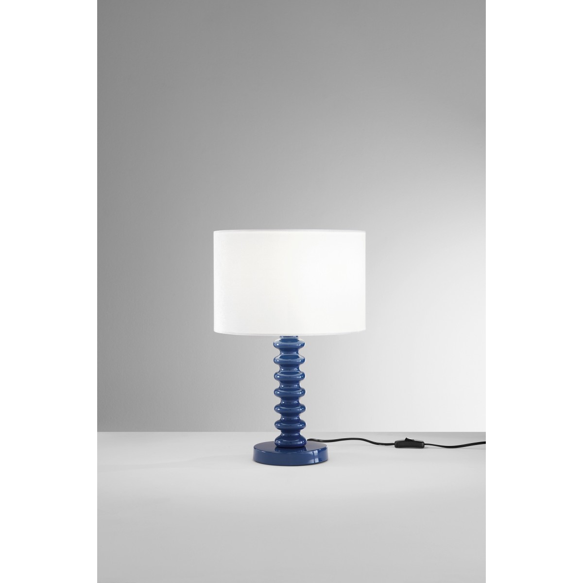 Lampada da Tavolo Velluto Bianco e Metallo | Mondialshop