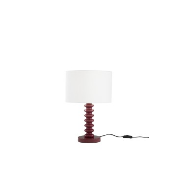 Lampada da Tavolo Velluto Bianco e Metallo | Mondialshop