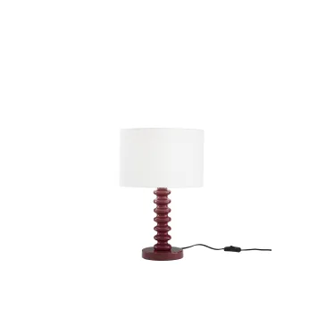 Lampe de table en velours blanc et métal | Mondialshop