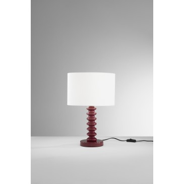 Lampada da Tavolo Velluto Bianco e Metallo | Mondialshop