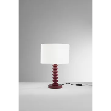 Tischleuchte aus weißem Samt und Metall | Mondialshop