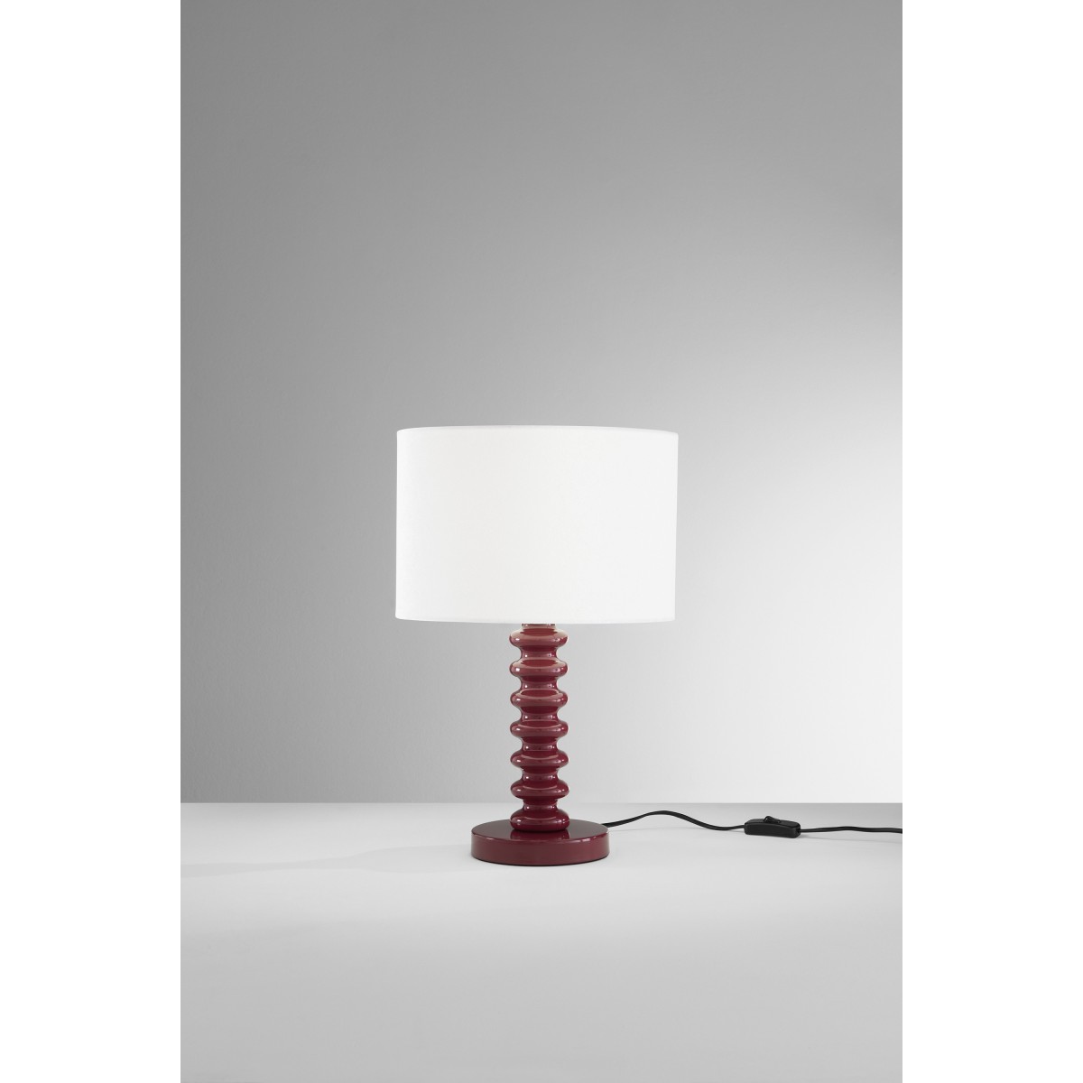 Lampada da Tavolo Velluto Bianco e Metallo | Mondialshop