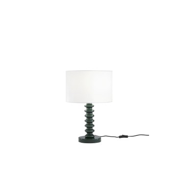 Lampada da Tavolo Velluto Bianco e Metallo | Mondialshop