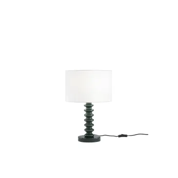 Lampe de table en velours blanc et métal | Mondialshop
