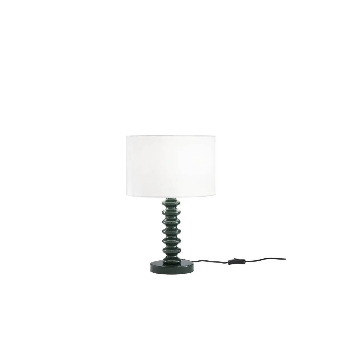 Lampe de table en velours blanc et métal | Mondialshop