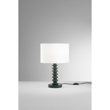 Lampada da Tavolo Velluto Bianco e Metallo | Mondialshop