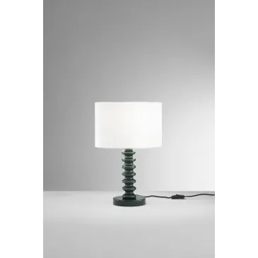Lampe de table en velours blanc et métal | Mondialshop