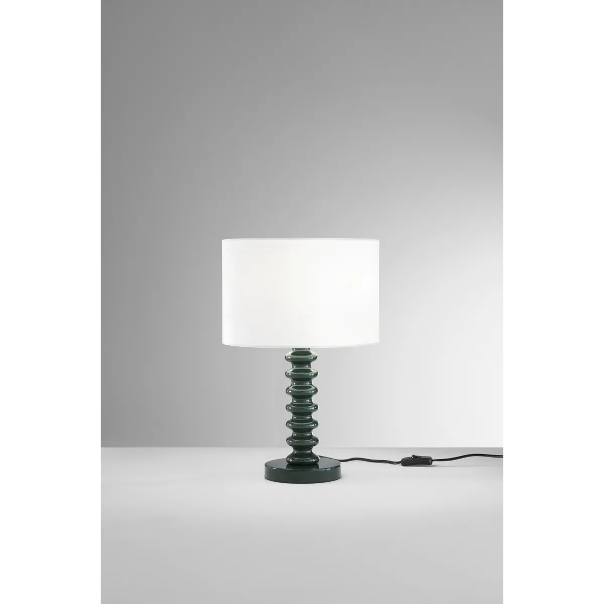 Lampe de table en velours blanc et métal | Mondialshop
