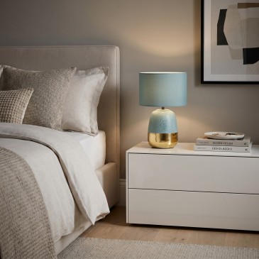 Lampe de table E27 rose poudré ou vert paon