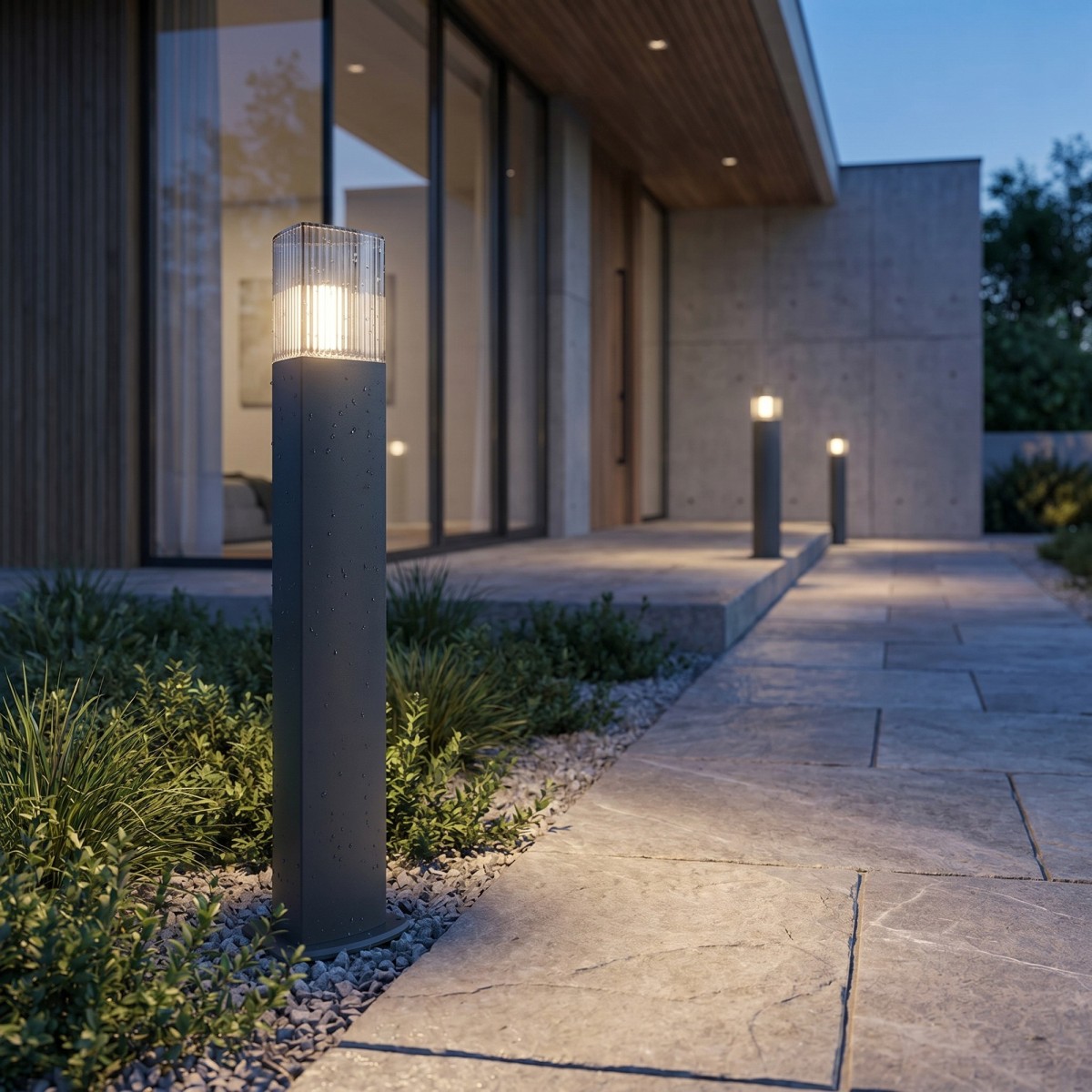 Lampadaire d'extérieur moderne anthracite E27 | Mondialshop