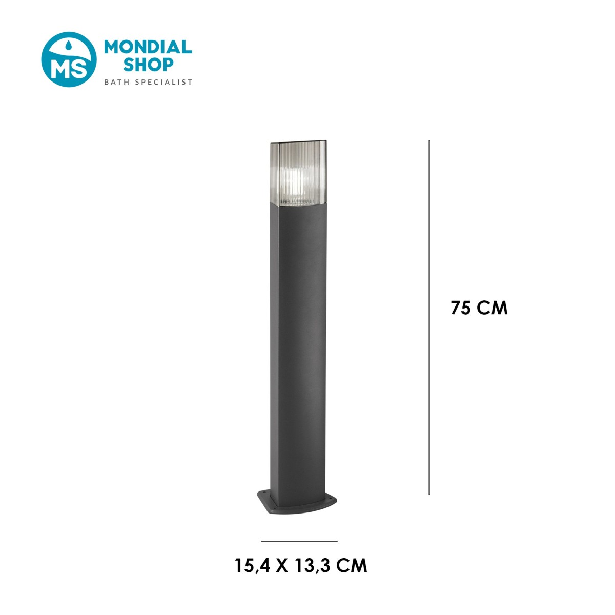 Paletto Esterno Moderno Antracite E27 | Mondialshop