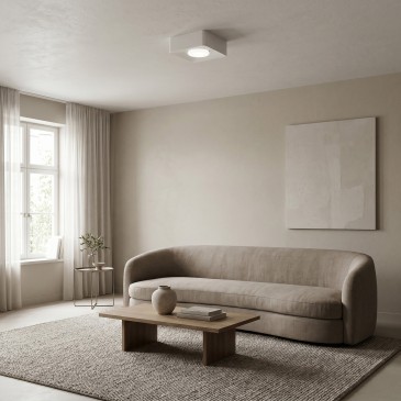 Plafonnier carré blanc au design moderne 1XGX53 pour intérieur