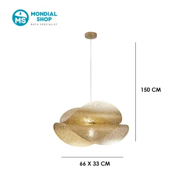 Suspension dorée avec douille E27 | Mondialshop