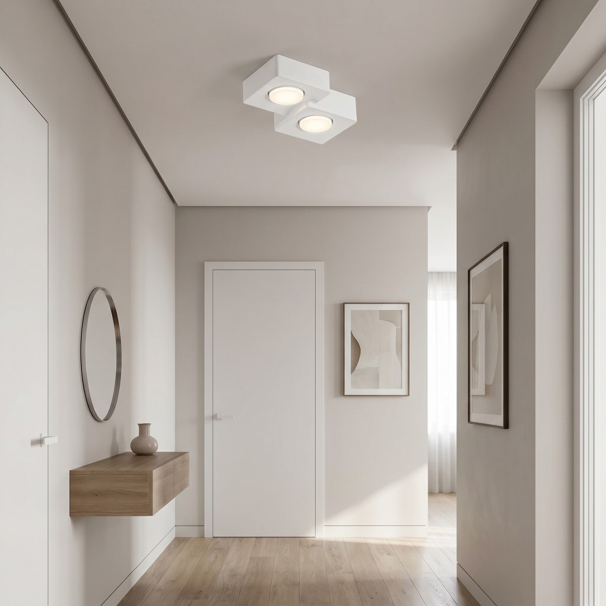 Plafoniera Moderna Bianca a 2 Luci | Mondialshop