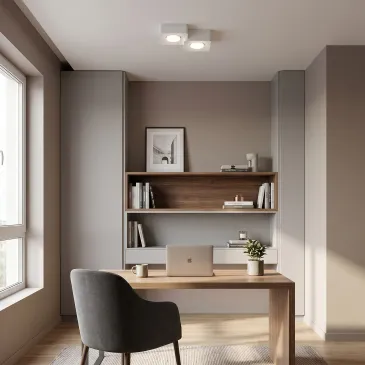 Moderne weiße zweiflammige Deckenleuchte | Mondialshop