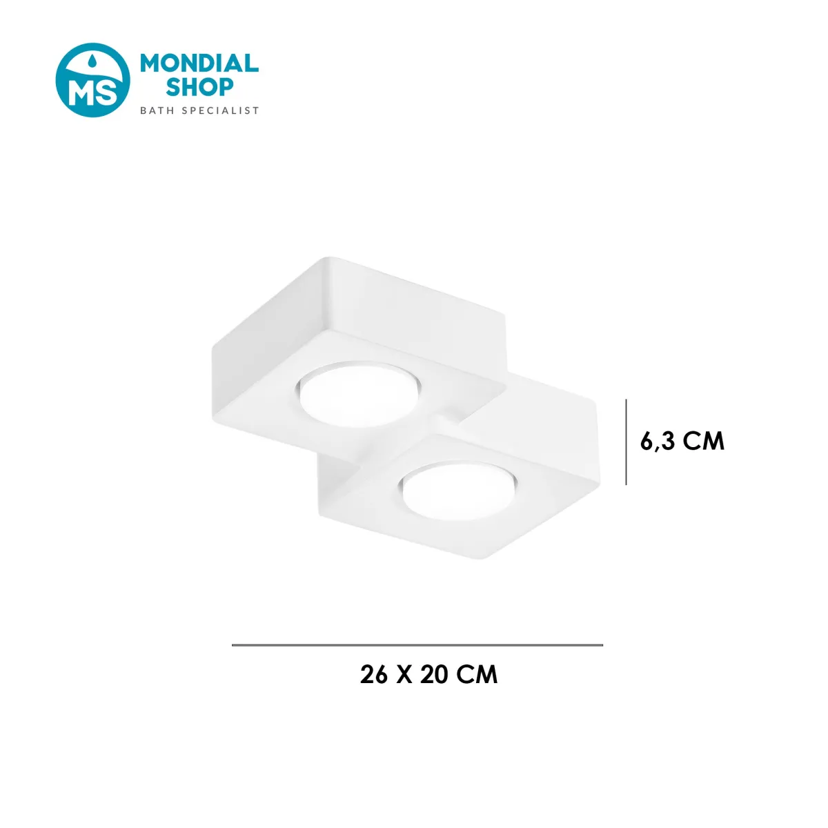 Plafoniera Moderna Bianca a 2 Luci | Mondialshop