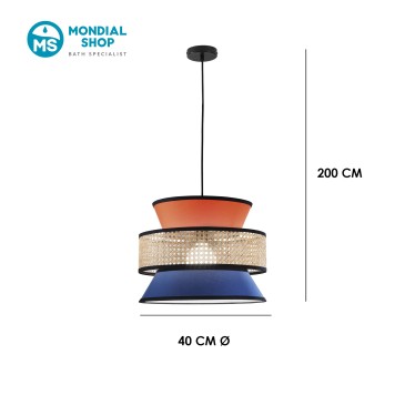 Lampe suspendue en rotin (E27) | Mondialshop