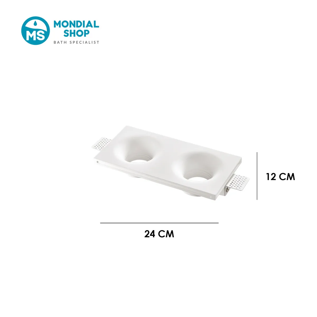 Doppelter Einbaustrahler, weiß, 2xGU10 | Mondialshop