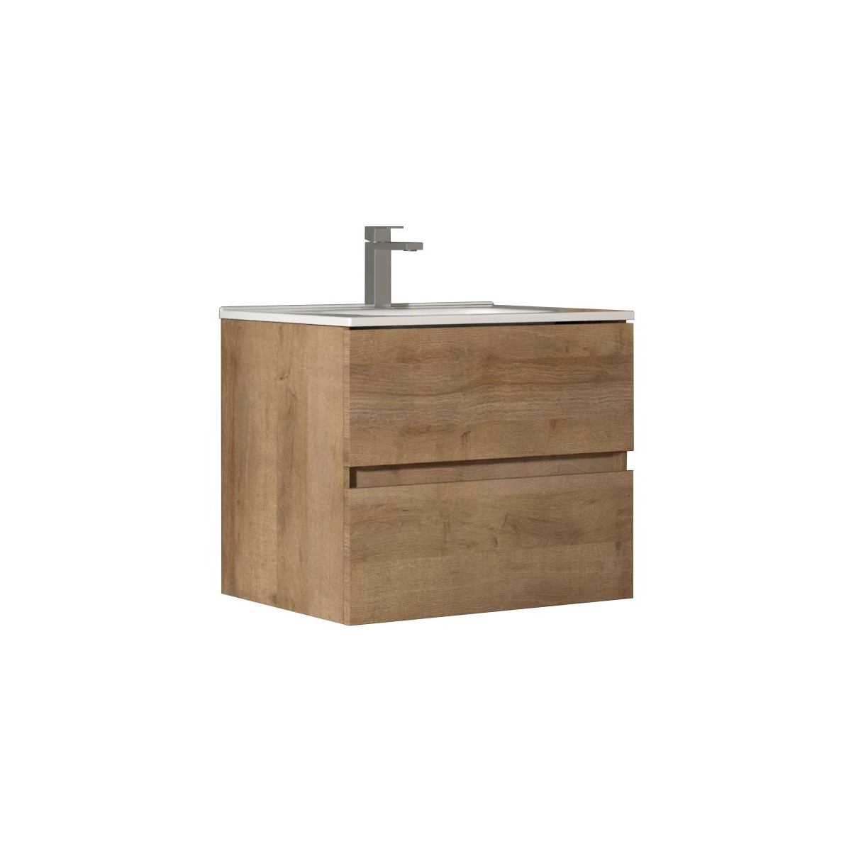 Mobile bagno sospeso rovere farnia cannettato specchio e...