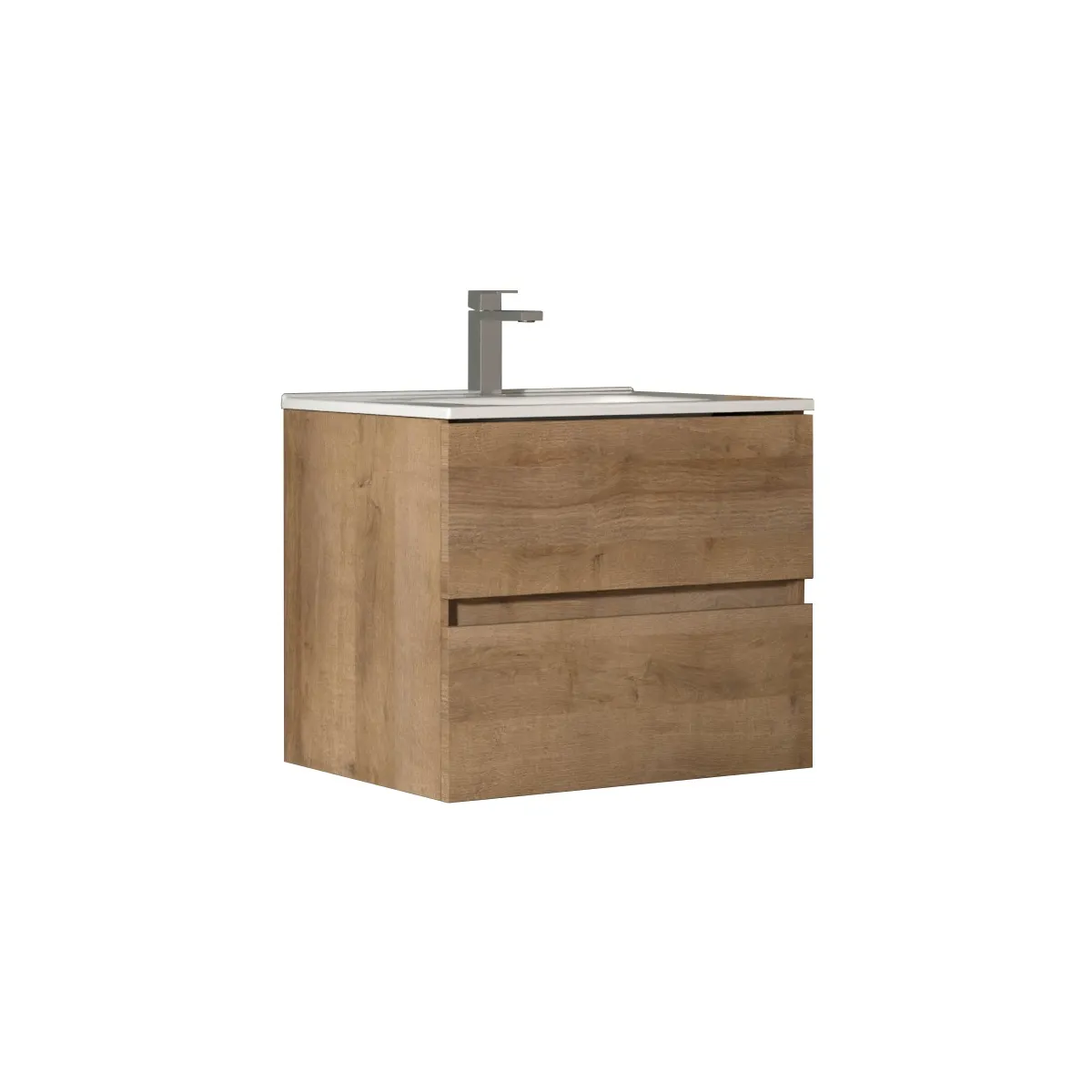 Mobile bagno sospeso rovere farnia cannettato specchio e...