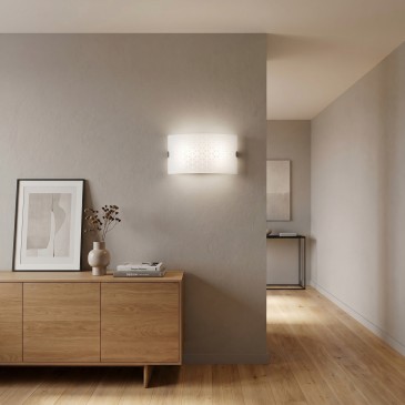 Moderne weiße Wandleuchte mit zwei E27-Glühbirnen | Mondialshop