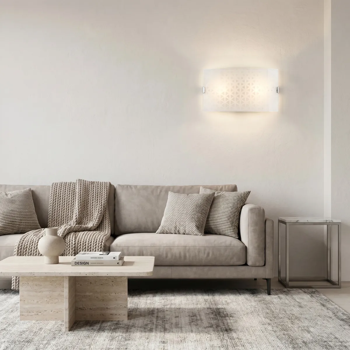 lampada da parete moderna con diffusore in vetro bianco e...