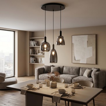 Lampe de table en céramique noire E14 | Mondialshop