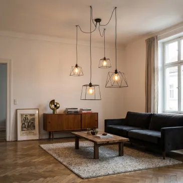 Schwarze, polygonale Pendelleuchte | Mondialshop