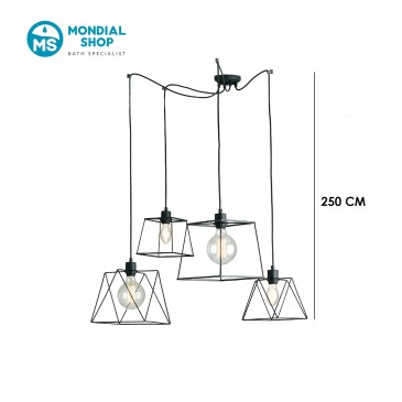 Schwarze, polygonale Pendelleuchte | Mondialshop