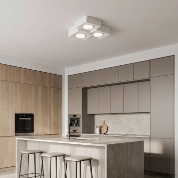 Plafonnier carré blanc 3XGX53 | Mondialshop