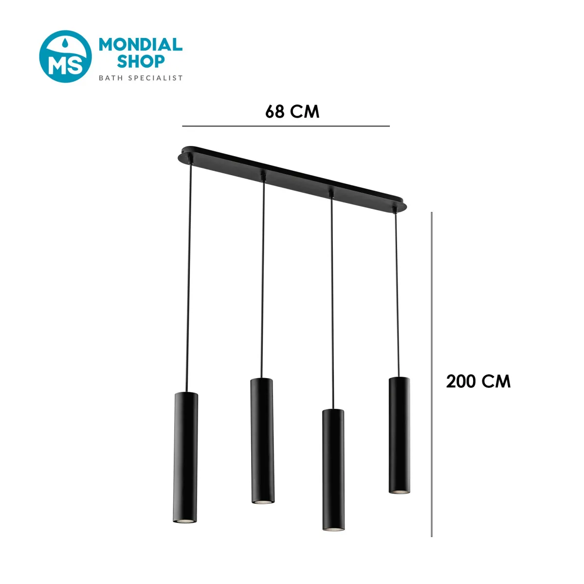 Suspension linéaire 4XGU10 | Mondialshop