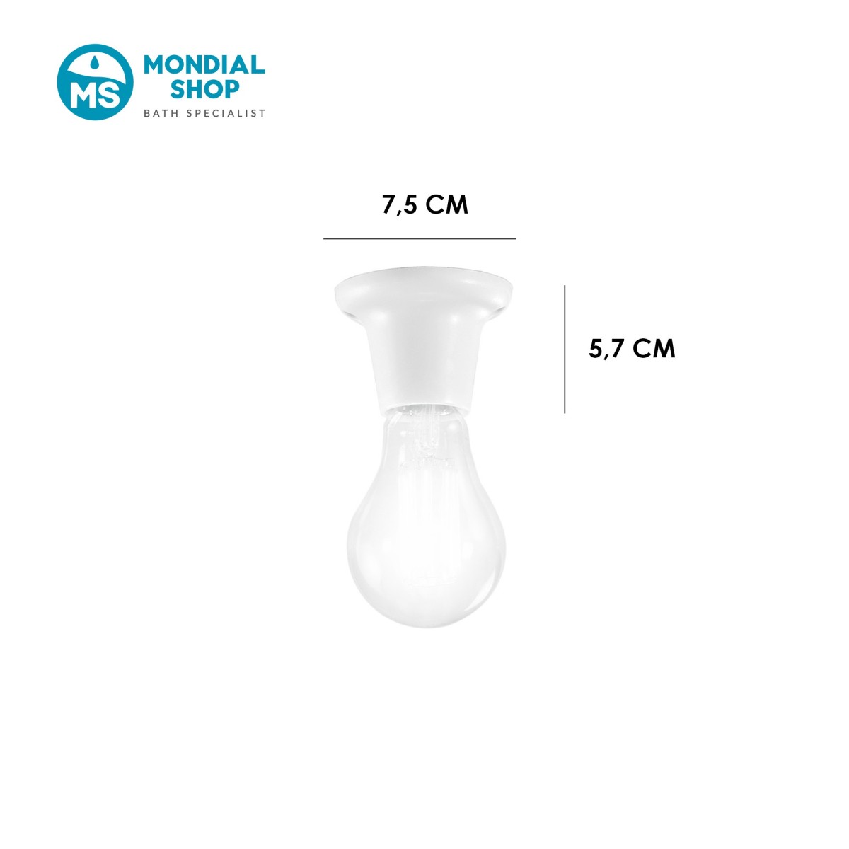 Moderne weiße E27-Lampenfassung | Mondialshop