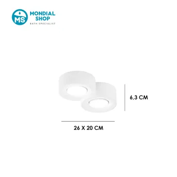 Plafonnier rond blanc 2XGX53 | Mondialshop