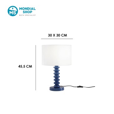 Lampada da Tavolo Velluto Bianco e Metallo | Mondialshop