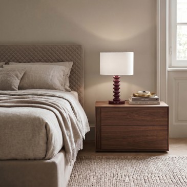 Lampada da Tavolo Velluto Bianco e Metallo | Mondialshop
