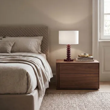 Lampe de table en velours blanc et métal | Mondialshop
