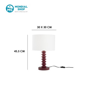 Lampada da Tavolo Velluto Bianco e Metallo | Mondialshop